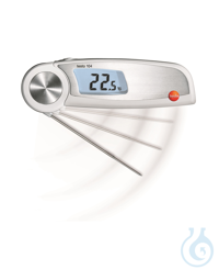 testo 104 fold-away thermometer set A robust metal folding joint, a rubber-coated anti-slip...